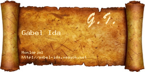 Gabel Ida névjegykártya